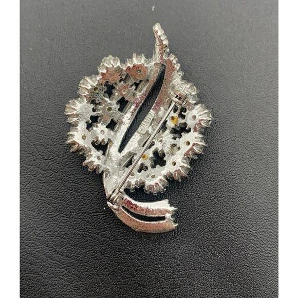 Vintage Arthur Pepper ART Aurora Borealis Rhinestone Silver Tone Brooch Signed - Picture 4 of 5